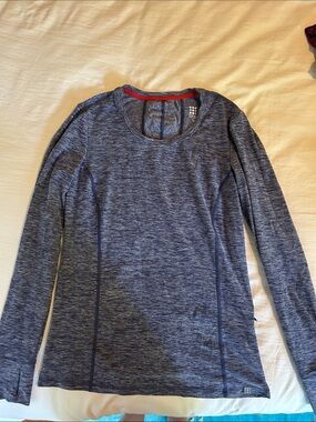 Women’s Title Nine Long-Sleeve Heathered Crew Neck Top - Blue